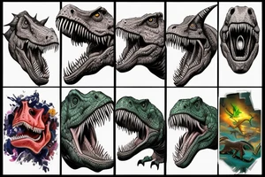 Dinosaurs and monster jam tattoo idea