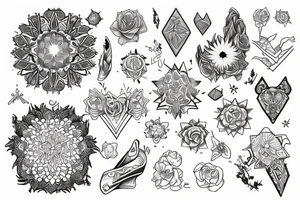 Cluster amaryllises sleeve sketch tattoo idea