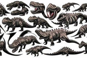 Dinosaurs and monster jam tattoo idea