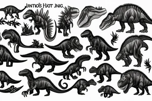 Dinosaurs in the jungle tattoo idea