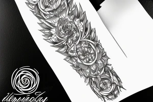 Cluster amaryllis sleeve sketch tattoo idea