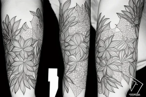 Cluster amaryllis sleeve sketch tattoo idea
