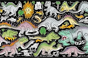 Dinosaurs in the jungle tattoo idea