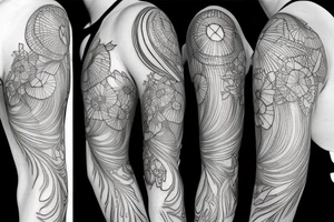 Cluster amaryllis sleeve sketch tattoo idea