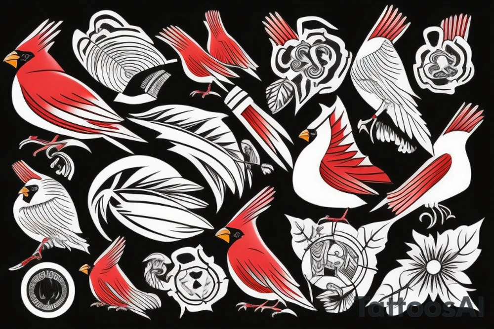 Native American cardinal tattoo idea