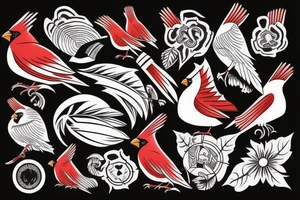 Native American cardinal tattoo idea