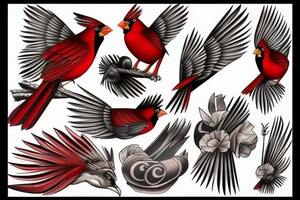 Native American cardinal tattoo idea