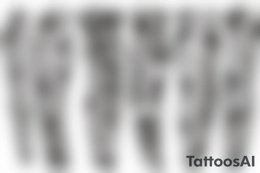 sketch of a sleeve on a black background intertwined flowers of licorice and chamomile tattoo idea