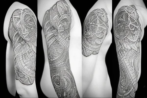 sketch sleeve black background lycorise tattoo idea