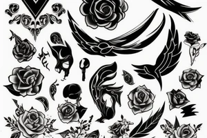 sketch sleeve black background tattoo idea