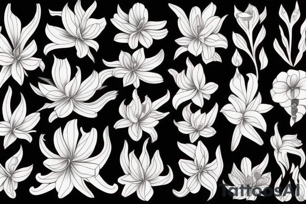 white lycoris on a black background tattoo idea white lycoris on a black background tattoo idea