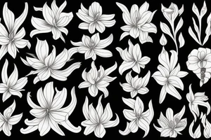 white lycoris on a black background tattoo idea