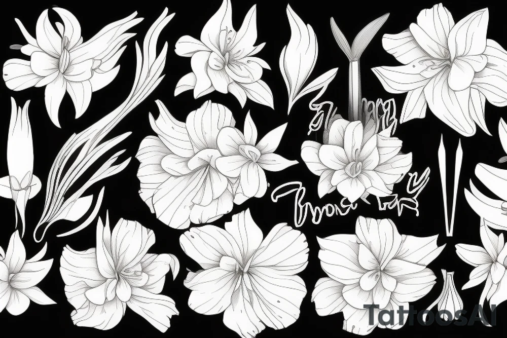 white lycoris on a black background tattoo idea