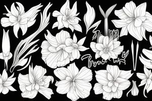 white lycoris on a black background tattoo idea