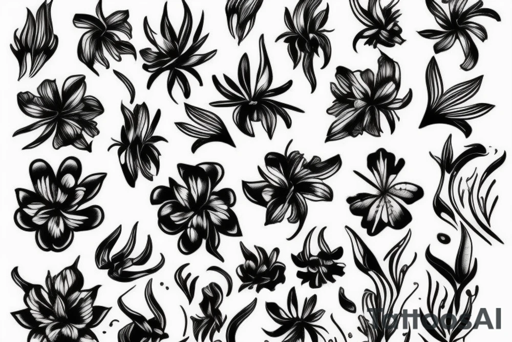 white lycoris on a black background tattoo idea white lycoris on a black background tattoo idea