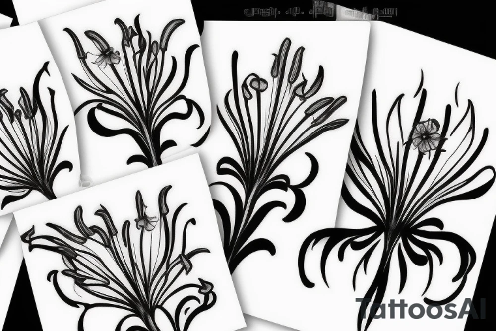 white lycoris on a black background tattoo idea white lycoris on a black background tattoo idea