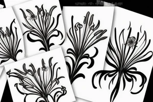 white lycoris on a black background tattoo idea