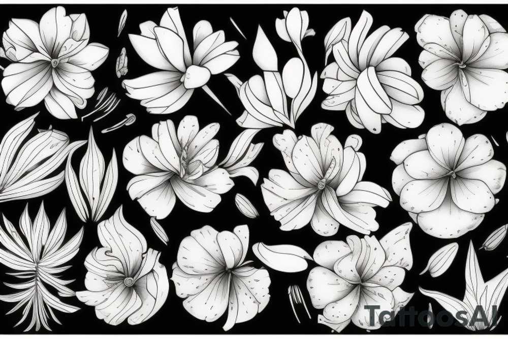 white lycoris on a black background tattoo idea white lycoris on a black background tattoo idea
