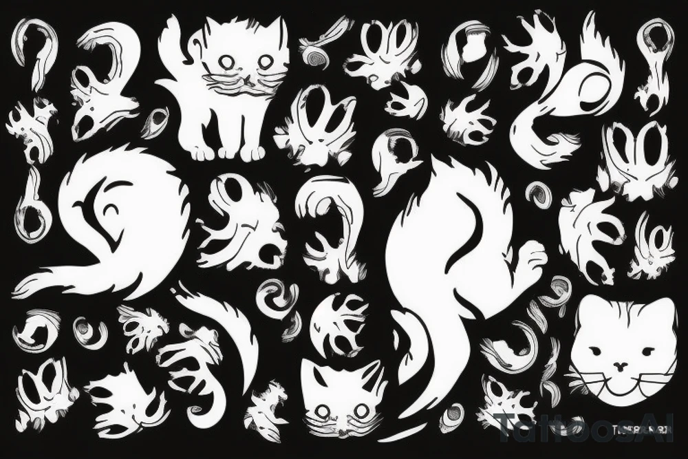 white cat paws on a black background tattoo idea white cat paws on a black background tattoo idea