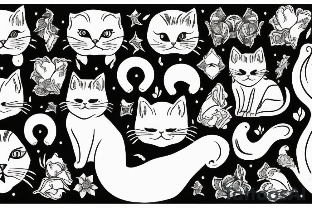 white cat paws on a black background tattoo idea white cat paws on a black background tattoo idea