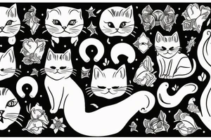 white cat paws on a black background tattoo idea