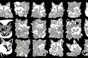 white cat paws on a black background tattoo idea