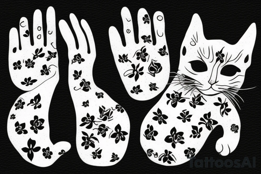 white cat paws on a black background tattoo idea white cat paws on a black background tattoo idea