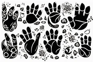 cat paws on a black background tattoo idea