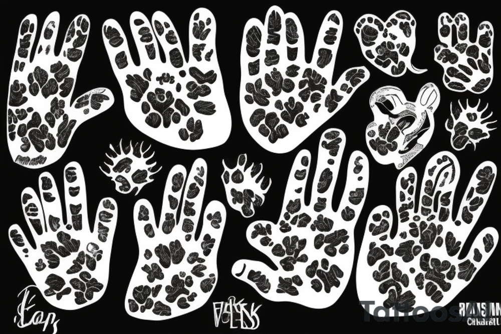 cat paws on a black background tattoo idea