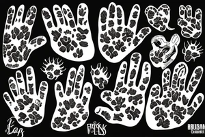 cat paws on a black background tattoo idea