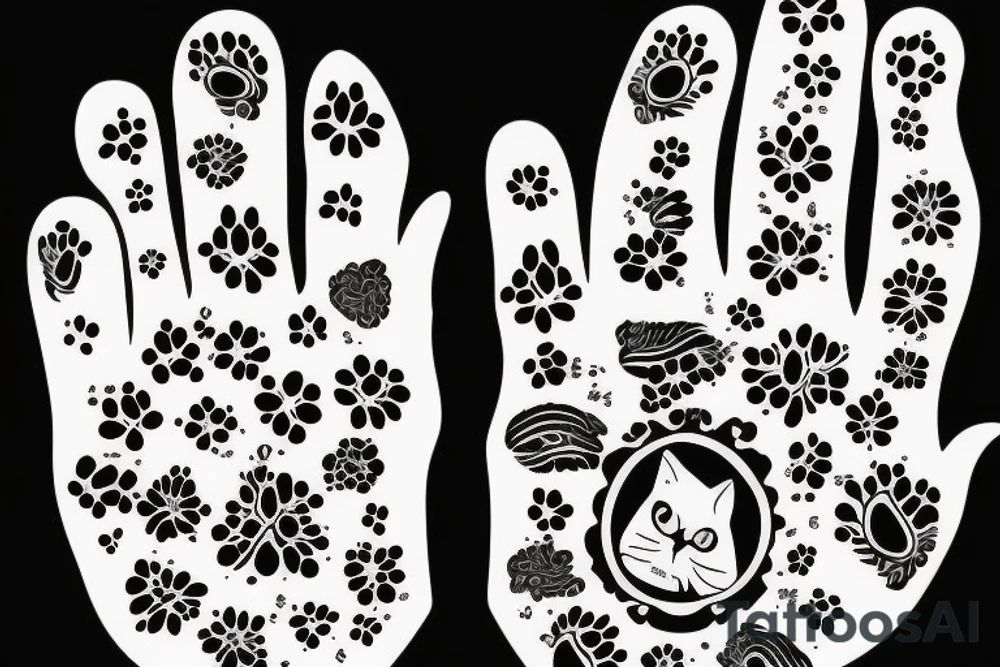 cat`s paws on a black background tattoo idea