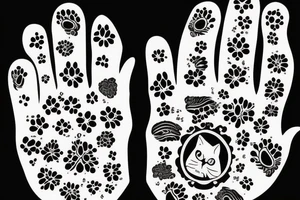 cat`s paws on a black background tattoo idea