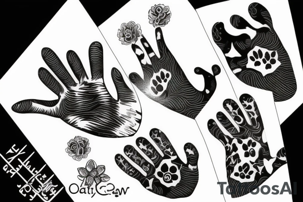 cat`s paws on a black background tattoo idea