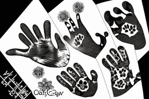 cat`s paws on a black background tattoo idea