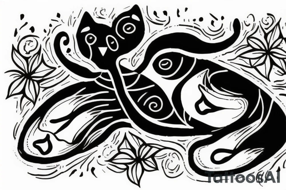 cat's feet on a black background tattoo idea