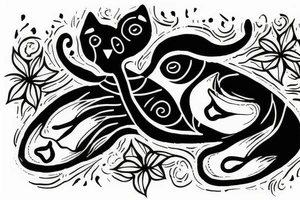 cat's feet on a black background tattoo idea