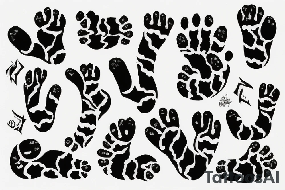 cat's feet on a black background tattoo idea