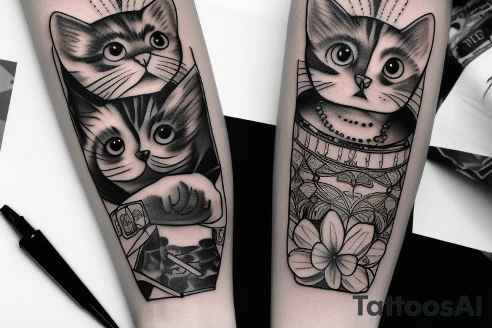cat's paws sleeve tattoo idea