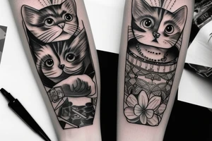 cat's paws sleeve tattoo idea