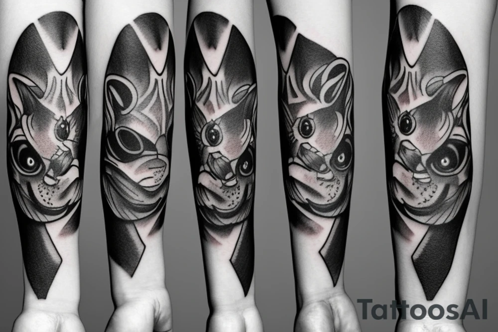 cat paws sleeve tattoo idea
