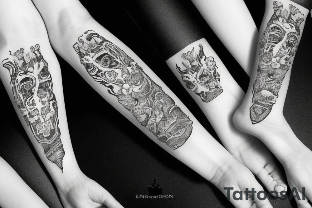 paws sleeve tattoo idea