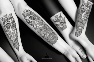 paws sleeve tattoo idea