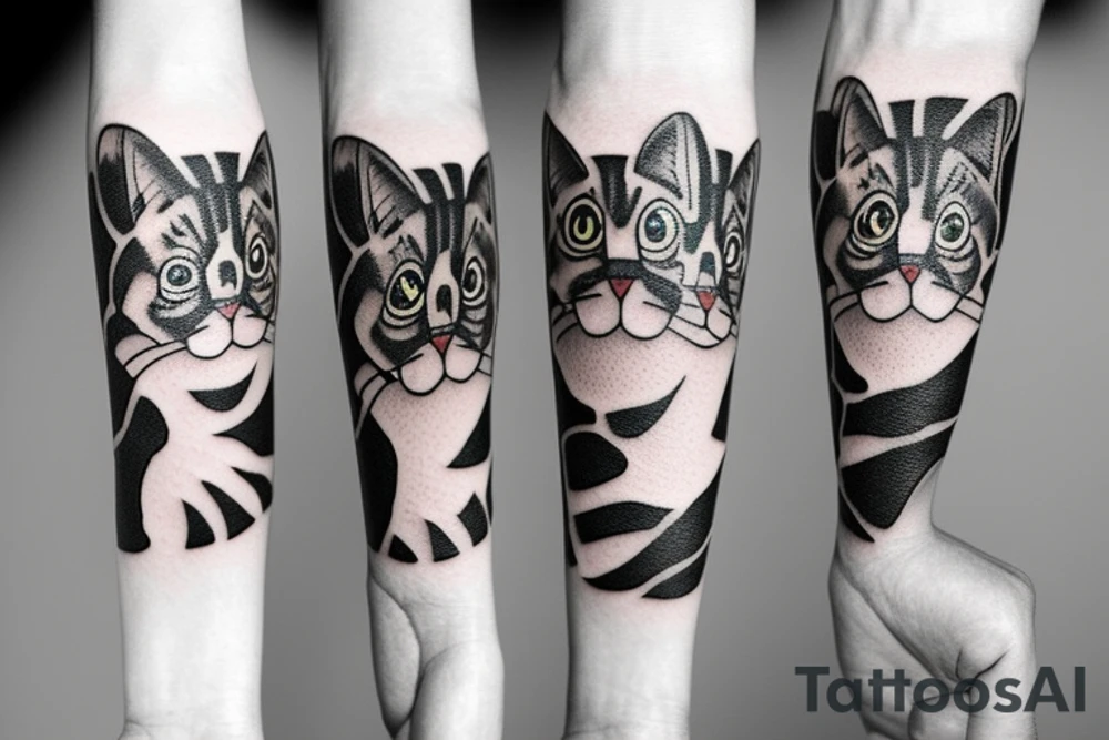 paws cat sleeve tattoo idea
