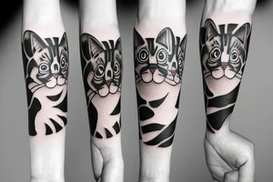 paws cat sleeve tattoo idea