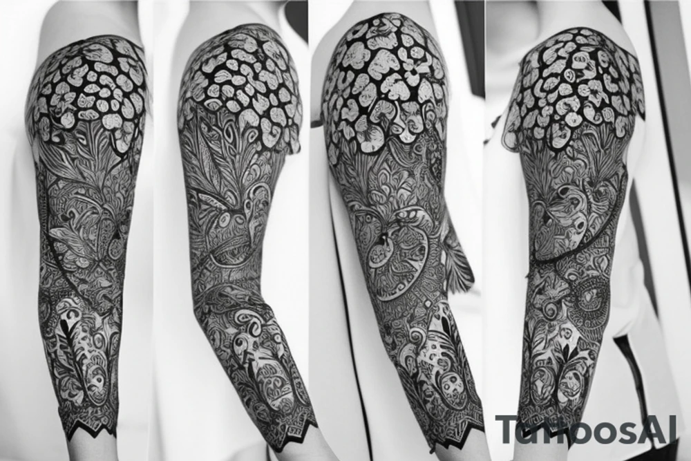 gypsophila sleeve tattoo idea