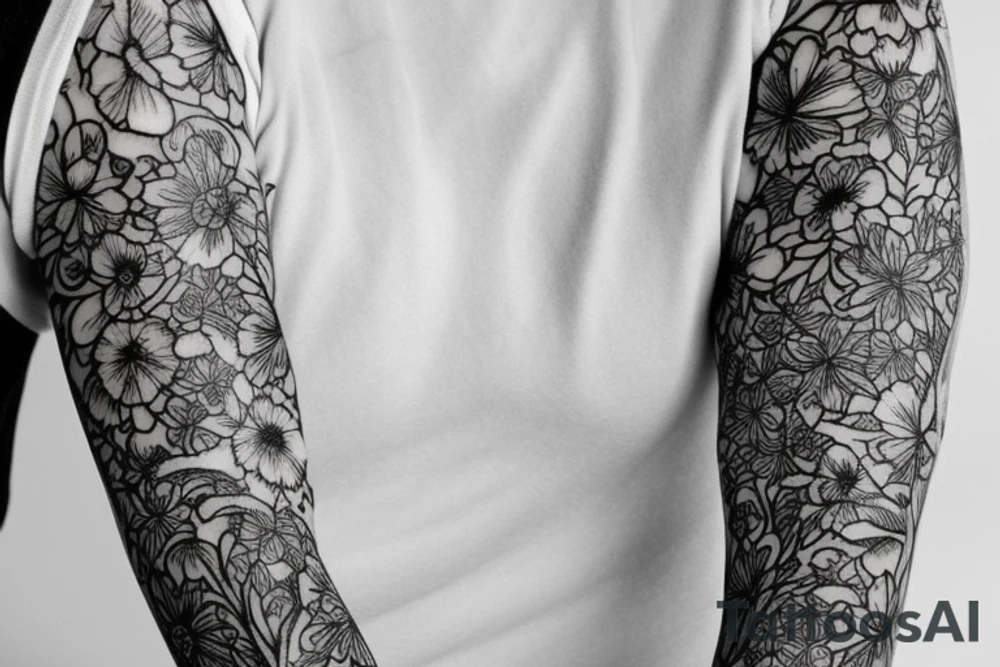 gypsophila sleeve tattoo idea