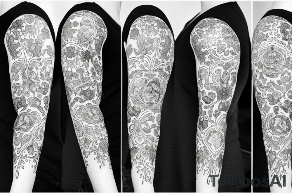 white wildflowers on black backing sleeve tattoo idea