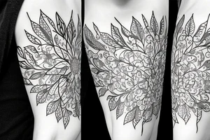 white wildflowers on black backing sleeve tattoo idea