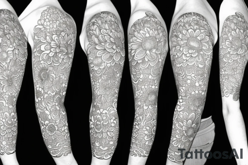 white wchrysanthemums on black backing sleeve tattoo idea