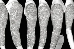 white wchrysanthemums on black backing sleeve tattoo idea